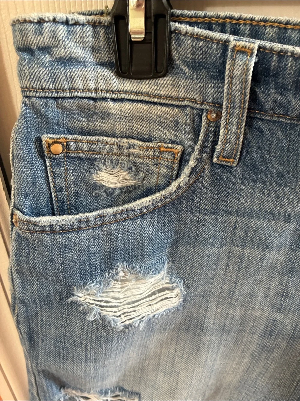 Joe's Jeans Light Blue Distressed Denim Shorts - Picture 3 of 11